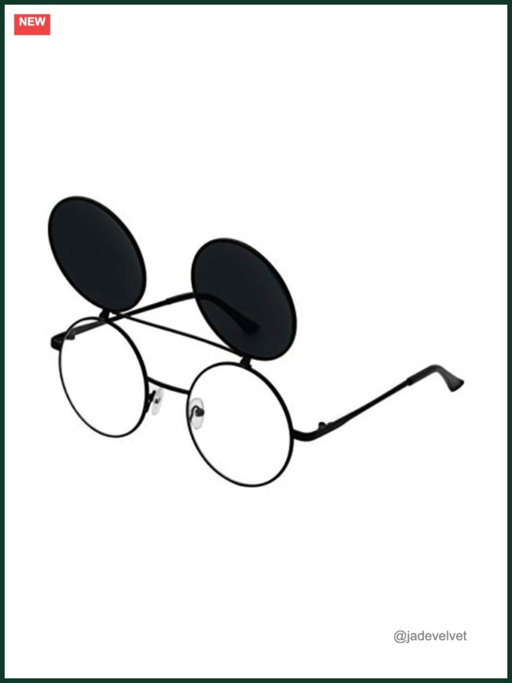 Retro Round Flip-Up Steampunk Sunglasses Full Metal Frame UV Protection